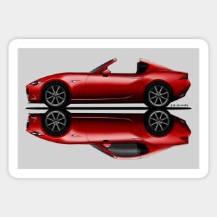 My drawing of the open and closed red open and closed RF roadster convertible Japanese sports car Sticker